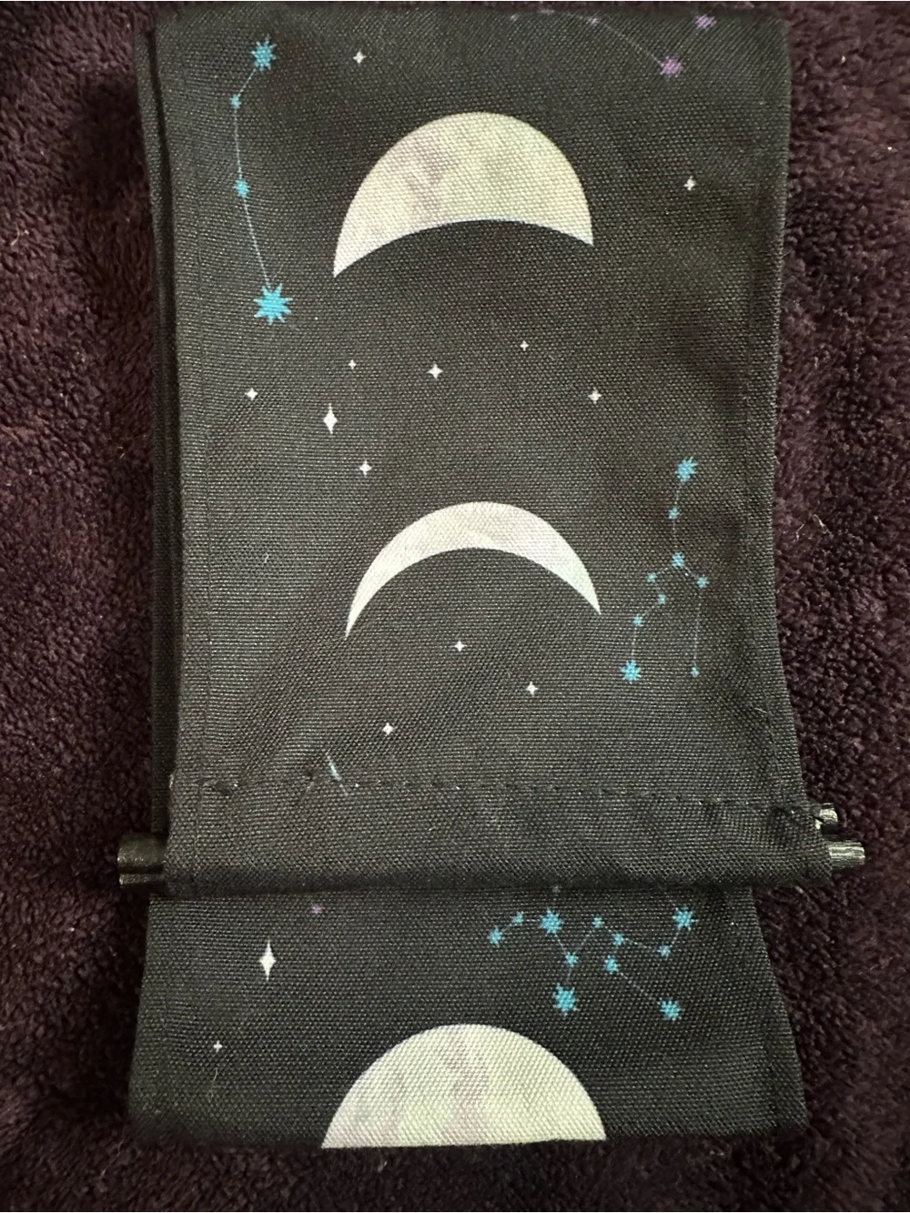 Black & Blue Lunar Phases Wall Hanging - Zodiac Moon witch whimsigoth decor